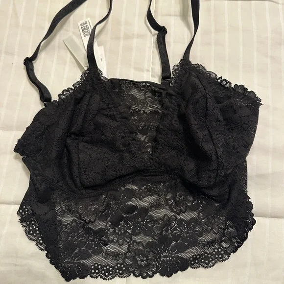 PINK Victoria's Secret Black Floral Lace Bralette - Picture 3 of 9